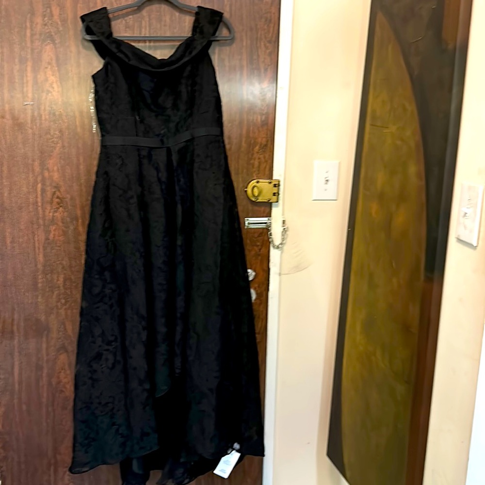 Black high low dress gorgeous brand knew with train.